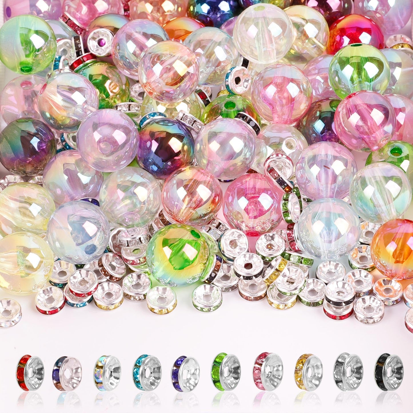 250 Pcs Beads for Pens - Focal Beads for Beadable Pens, Acrylic Bead for Beaded Pen, Spacer Bead Keychains Bracelets Crafts