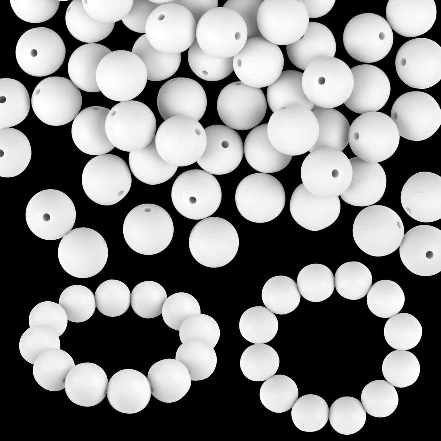 ASTARON 100 Pcs 15mm Silicone Beads for Keychain Making, Yellow Green Blue Pink Silicone Bulk Round Beads for Bracelets Pens Crafts