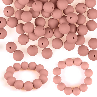 ASTARON 100 Pcs 15mm Silicone Beads for Keychain Making, White Blue Silicone Round Beads Bulk for Bracelets Pens Crafts Supplies