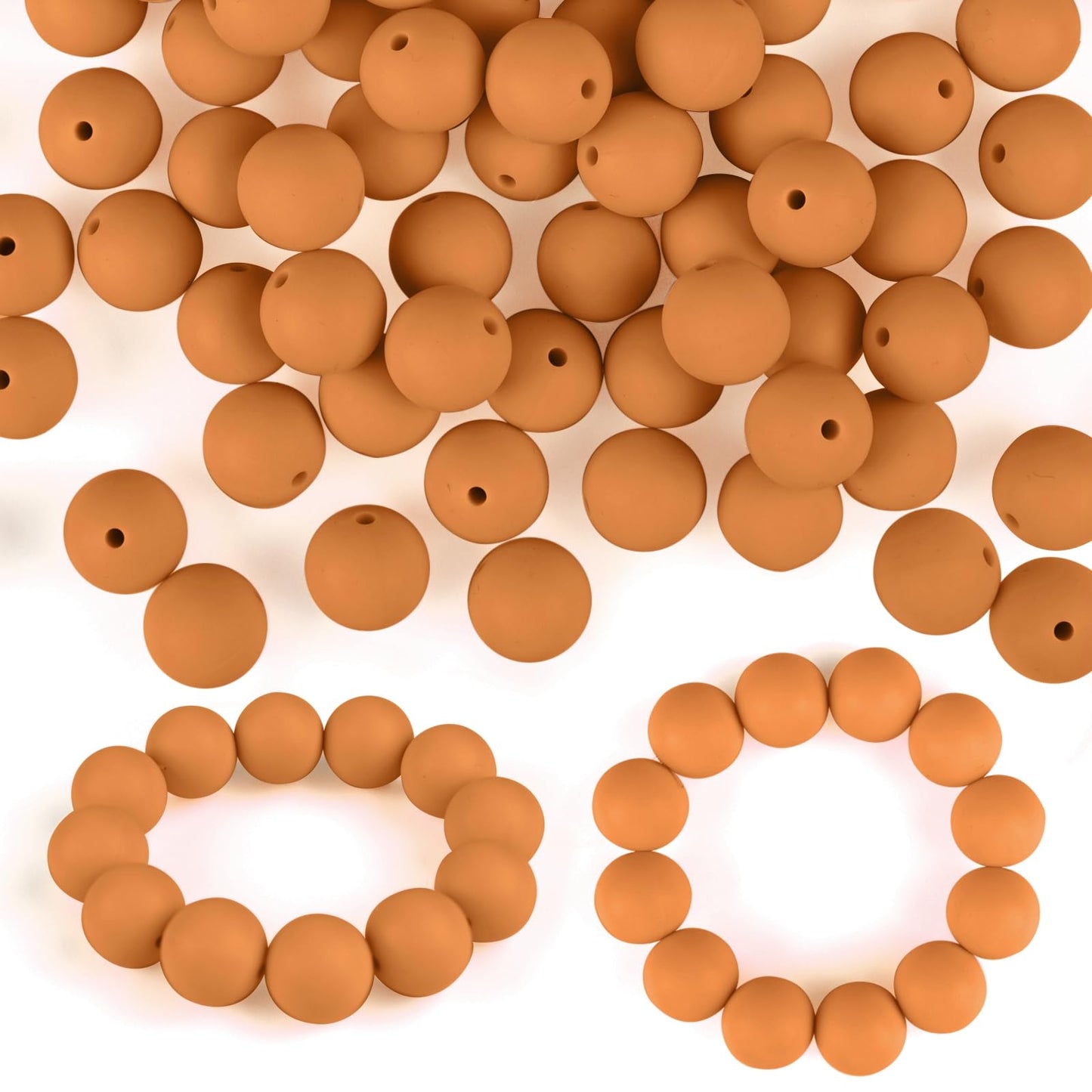 ASTARON 100 Pcs 15mm Silicone Beads for Keychain Making, Purple Pink Silicone Beads Round Bulk for Bracelets Pens Crafts Supplies