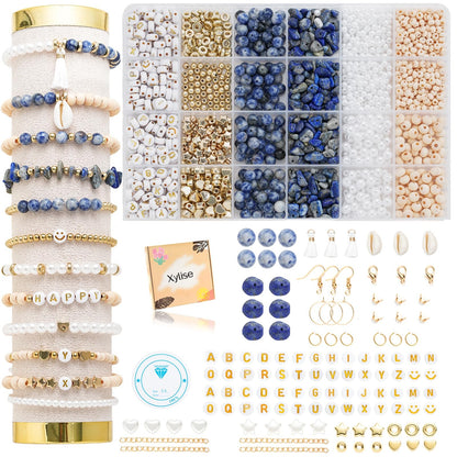 Xylise Jewelry Making Supplies Kit Natural Stone Beads for Irregular Natural Stone with for DIY Craft Bracelet Necklace Earrings for Adults (Pink)