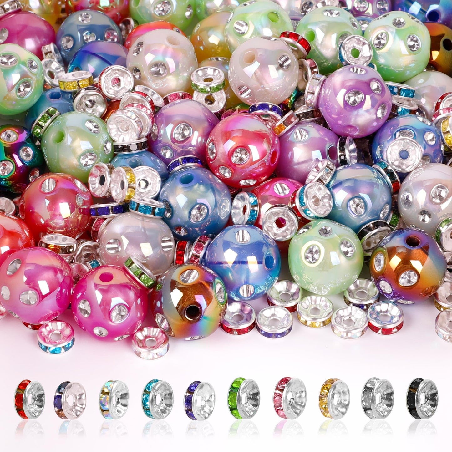 250 Pcs Beads for Pens - Focal Beads for Beadable Pens, Acrylic Bead for Beaded Pen, Spacer Bead Keychains Bracelets Crafts