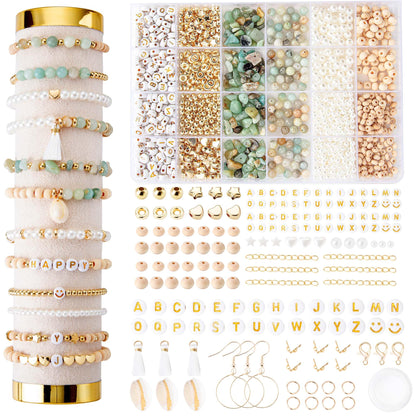 Xylise Jewelry Making Supplies Kit Natural Stone Beads for Irregular Natural Stone with for DIY Craft Bracelet Necklace Earrings for Adults (Pink)