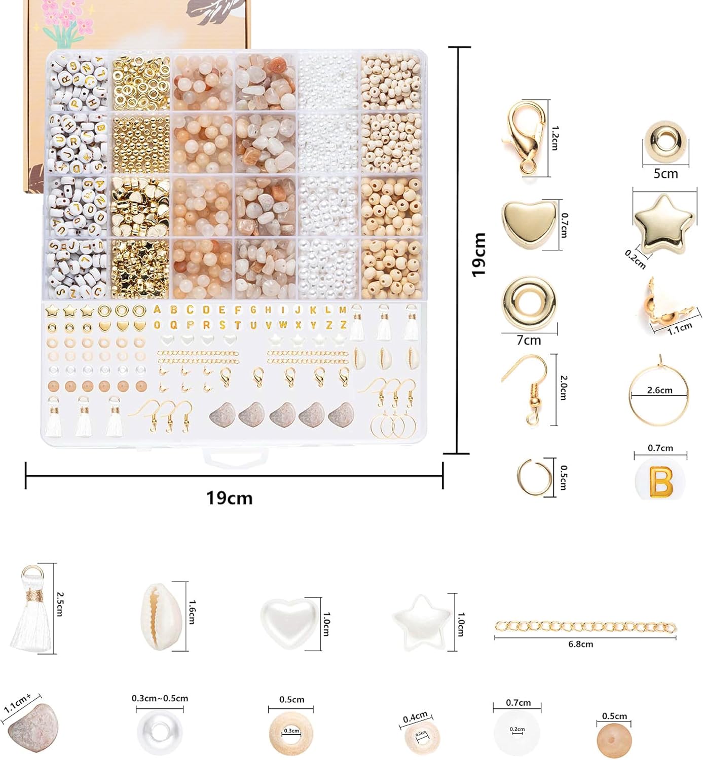 Xylise Jewelry Making Supplies Kit Natural Stone Beads for Irregular Natural Stone with for DIY Craft Bracelet Necklace Earrings for Adults (Pink)