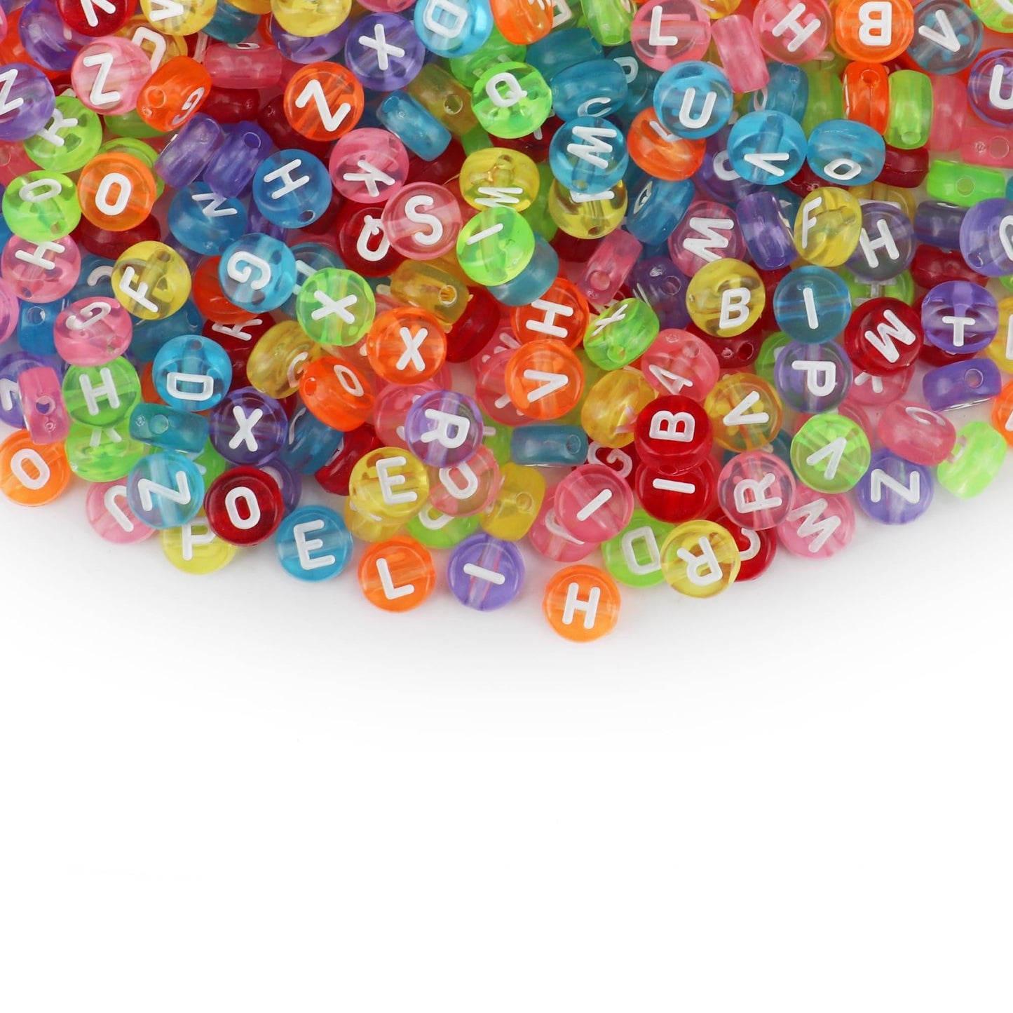 SUTOUG 1010PCS Colourful Letter Beads for Threading, 4 x 7 MM Acrylic Round Beads for Jewellery DIY Making Crafts Bracelets Necklaces Ornaments-Gold