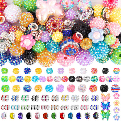 HUISUYTON 190 Pcs Beads for Pens Making, Included Rondelle Spacer Bead and 16/20mm Bubblegum Beads for Pen, Acrylic Bead for Jewelry Making, Bracelets, Beadable Pens